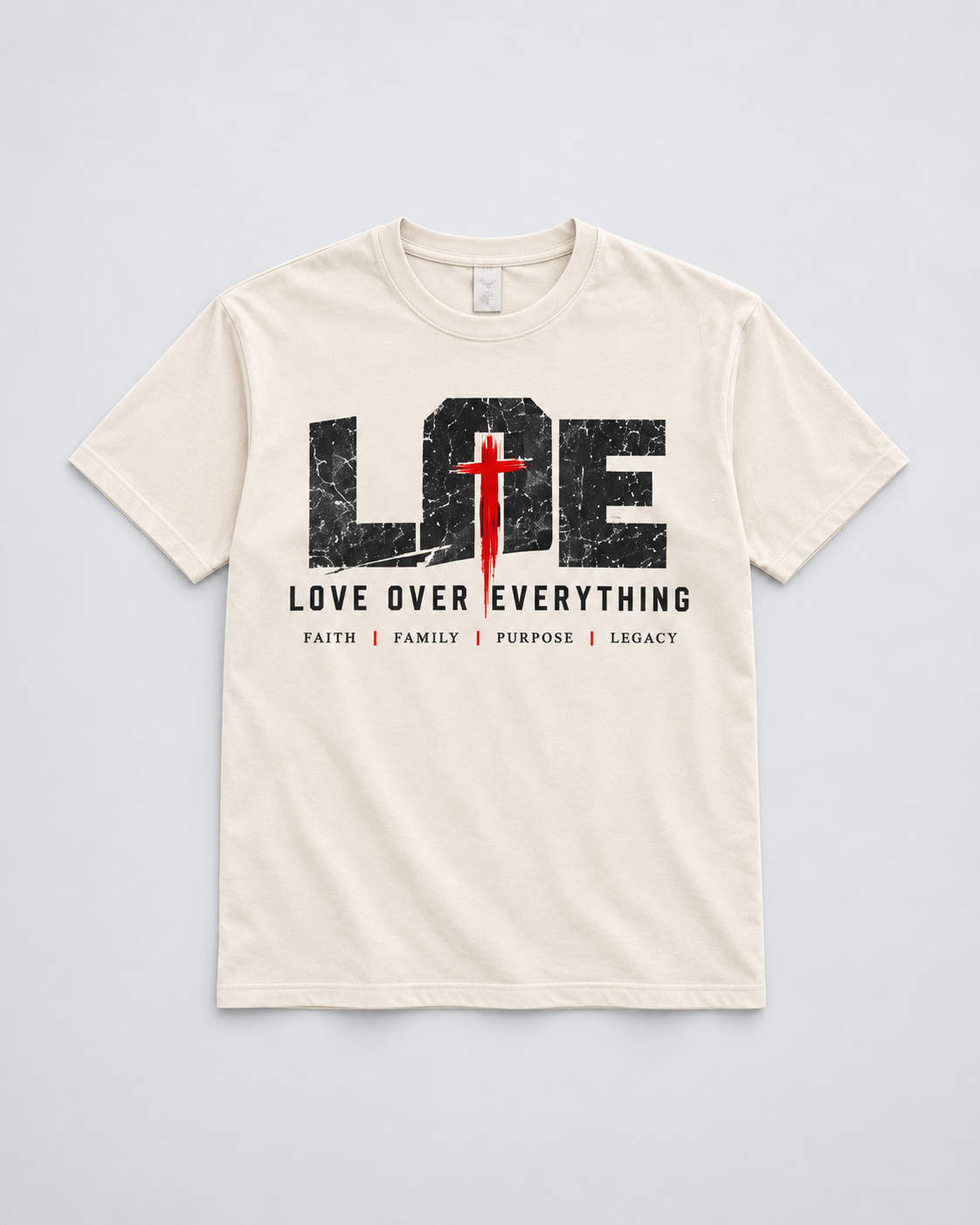 Love Over Everything T-Shirt in White, product view